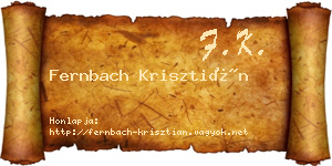 Fernbach Krisztián névjegykártya